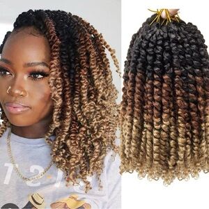 Curly Hair Extensions in Black and Brown